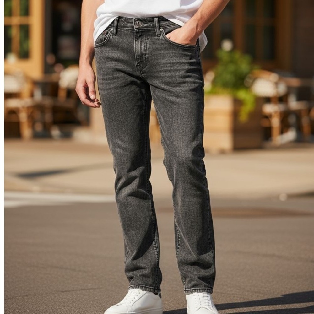 Levis 505 Mens Jeans Regular Fit Straight Leg Gray Wash Denim Pants 32x30